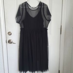 Tulle Overlay Dress